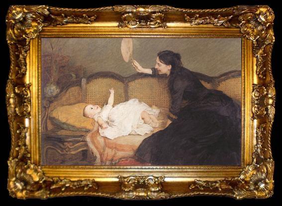 framed  Alma-Tadema, Sir Lawrence William Quiller Orchardson,Master Baby (mk23), ta009-2